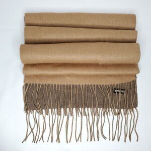 Watts Wool Scarf Shawl Wrap Large Two Tone Brown Monochromatic Preppy Academia